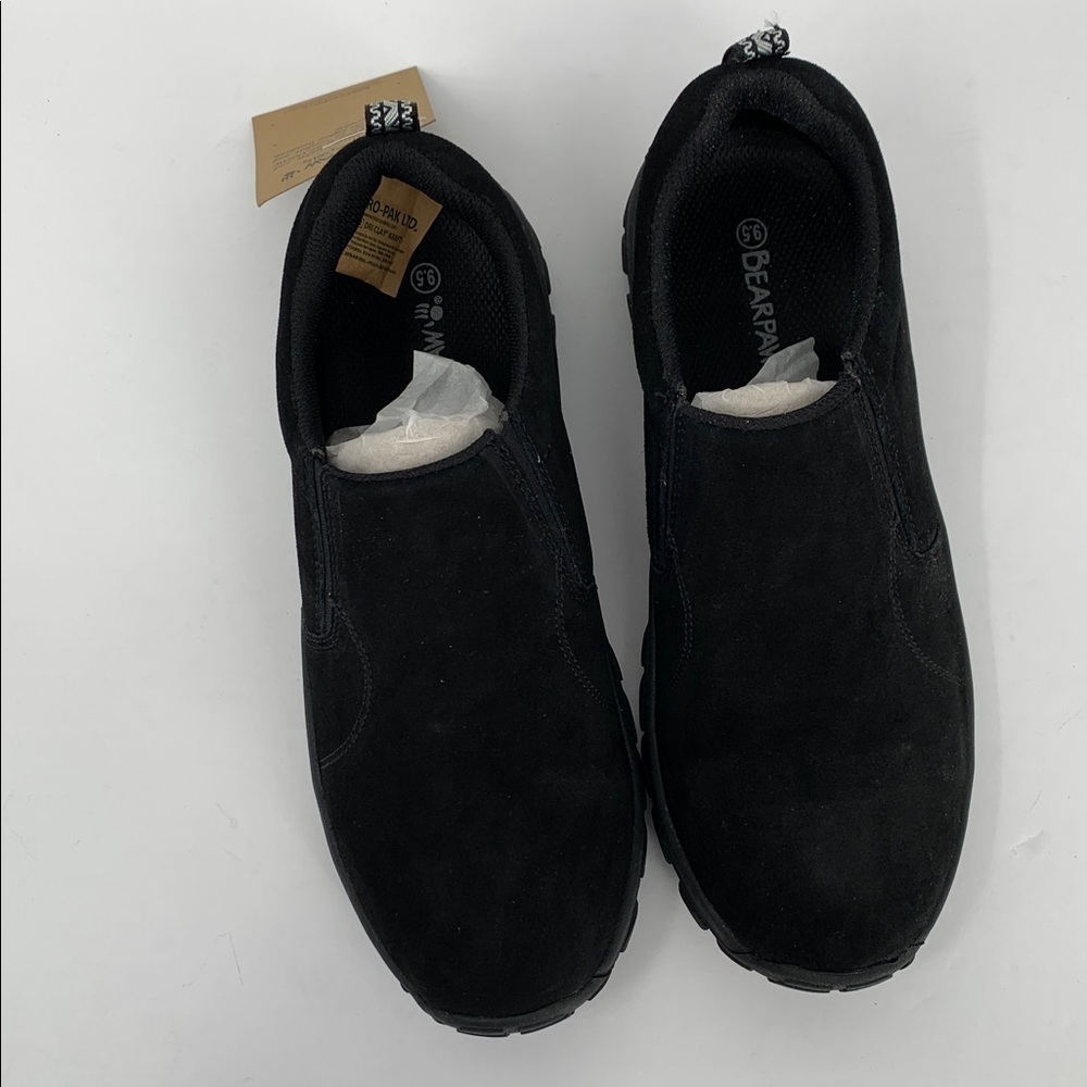 BearPaw Max slip-on loafer shoe chunky black suede leather hiking women new 9.5 - Picture 4 of 7